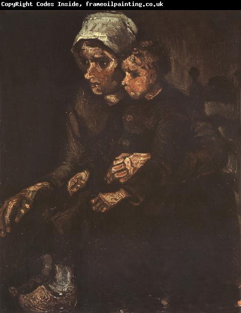 Vincent Van Gogh Peasant Woman with Child on Her Lap(nn04)
